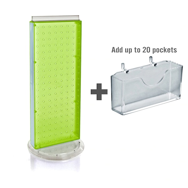 20 Pocket Revolving Pegboard Gift Card Kit for Countertop 8" x 21"
